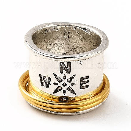 Кольцо на палец из сплава с вращающимся компасом RJEW-F123-09AS-1