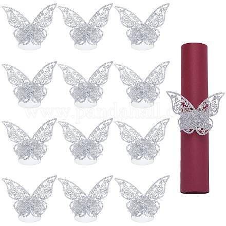 Бабочки бумажные кольца для салфеток AJEW-WH0348-03C-1