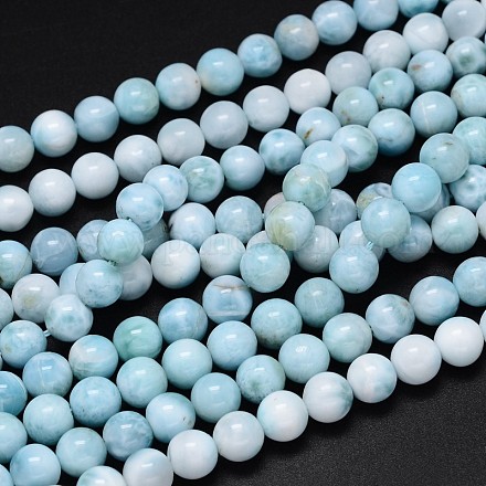 Larimar naturelle chapelets de perles rondes G-O087-11-14mm-1