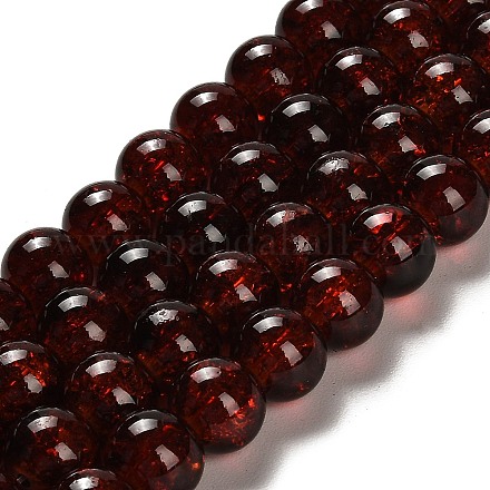 Spray Painted Crackle Glass Beads Strands CCG-Q001-10mm-16-1
