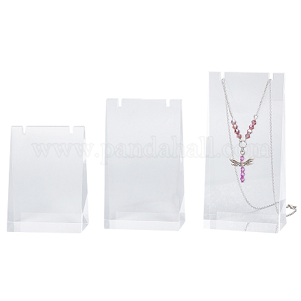 3 pièces 3 tailles présentoirs de collier en acrylique transparent NDIS-WH0009-18-1