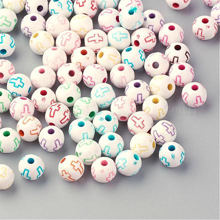 Perles en acrylique de style artisanal SACR-Q187-11-1