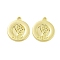 Rack Plating Alloy Pendant, Electroplate Nickel Cadmium Free & Lead Free, Flat Round with Wing, Real 18K Gold Plated, 20x17x2mm, Hole: 1.6mm