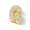Brass Micro Pave Clear Cubic Zirconia Initial Multi-strand Links, Real 18K Gold Plated, Lead Free & Cadmium Free, Long-Lasting Plated, Rack Plating, Letter G, 10x5~9.5x4.5~5mm, Hole: 1.5~3.2x2~8mm