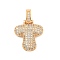 Brass Micro Pave Clear Cubic Zirconia Pendants, Real 18K Gold Plated, Letter T, 31x20x5mm, Hole: 3x6mm
