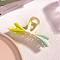 Plastic Claw Hair Clips, Two Tone, Butterfly, Yellow, 110x70mm
