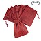 Burlap Packing Pouches Drawstring Bags, Dark Red, 13.5x9.5cm