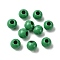 Spray Painted 202 Stainless Steel Beads, Round, Green, 8x7mm, Hole: 2.5mm