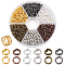 Iron Split Rings Sets, Mixed Color, 4x0.7mm, about 3.3mm inner diameter, about 1700pcs/box