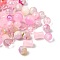 Transparent Glass Beads, Mixed Shapes, Pink, 5.5~16x6~11.5x6.5~10.5mm, Hole: 1.2~1.6mm, about 1470pcs/1000g