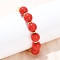 Brass Bead Bracelets, with ABS Plastic Imitation Pearl, Rack Plating, Long-Lasting Plated, Cadmium Free & Lead Free, Real 18K Gold Plated, 7-1/8 inch(18cm)