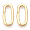 Brass Spring Gate Rings, Oval, Real 18K Gold Plated, 25x11x2.6mm