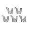 Alloy Pendants, with Crystal Rhinestone, Platinum, Cadmium Free & Lead Free, Alphabet, Letter.W, 17x17x2mm, Hole: 1.6mm
