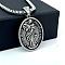 Stainless Steel Hip-hop Oval with Virgin Mary Pendant Necklaces, Stainless Steel Color