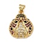 Brass Micro Pave Cubic Zirconia Pendants, Insect, Real 18K Gold Plated, 20.5x16.5x5.5mm, Hole: 5x3.5mm