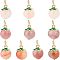 OLYCRAFT 10pcs Peach Charms Natural Agate Peach Pendants Enamel Fruit Pendants 14x10mm Pink Green Charm for Necklace Bracelet Earrings Jewelry Making DIY Crafts