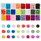 Transparent Glass Beads, Frosted, Round, Mixed Color, 6mm, Hole: 1.3~1.6mm, about 67pcs/color, 1608pcs/box