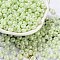 Glass Seed Beads, Opaque Colours Luster, Round, Pale Green, 5~5.5x3~3.5mm, Hole: 1.5~1.6mm, about 77pcs/10g