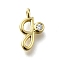 Brass Micro Pave Cubic Zirconia Pendants, Letter Charms, Rack Plating, Long-Lasting Plated, Cadmium Free & Lead Free, Letter G, 12x7x2mm, Hole: 1.6mm