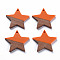 Opaque Resin & Walnut Wood Pendants, Two Tone, Star, Dark Orange, 26x28.5x3mm, Hole: 1.8mm