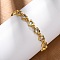 Brass Micro Pave Clear Cubic Zirconia Link Bracelets for Women, Heart, Cadmium Free & Lead Free, Rack Plating, Long-Lasting Plated, Golden, 6-7/8 inch(17.5cm)