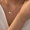 Heart Brass Pendant Necklaces & Charm Bracelets Sets, Golden, Letter S, 400mm