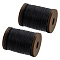 90M Round Waxed Polyester Cord, for DIY Craft, Black, 0.5mm, about 98.43 Yards(90m)/Roll