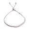 Cubic Zirconia Oval Tennis Bracelet for Men Women Gift, Slider Bracelets with Brass Findings, Lead Free & Cadmium Free, Real Platinum Plated, Inner Diameter: 1-1/8~3-1/8 inch(3~8cm)