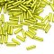 Glass Bugle Beads, Silver Lined, Yellow Green, 6~8x1.8mm, Hole: 0.6mm, 10000pcs/pound