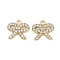 Alloy Rhinestone Pendants, Bowknot, Golden, 15x16.5x3mm, Hole: 2mm