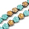 Czech Pressed Glass Beads, Flower, Colorful, 10x11x5.5mm, Hole: 0.8mm, about 100pcs/bag