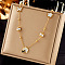 304 Stainless Steel Cubic Zirconia Pendant Necklaces, with Shell, Golden, Flower, 15.75 inch(40cm) + 65mm extender