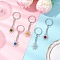 Alloy Glass Keychian, with Iron Split Key Rings, Sun, Mixed Color, 78.5mm