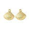 304 Stainless Steel Pendants, Ion Plating(IP), Shell Shape Charms, Real 18K Gold Plated, 17.5x16.5x4mm, Hole: 2mm