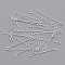 Iron Eye Pins, Double Sided Eye Pins, Cadmium Free & Lead Free, Silver, 25x0.4mm, Hole: 1.8mm, Head: 3mm