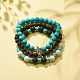 3 Stück 3 Stil natürliche und synthetische Perlen-Stretch-Armbänder aus gemischten Edelsteinen mit Legierungs-Seesternen für Frauen BJEW-JB08185-2