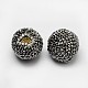 Electroplated Natural Druzy Agate Round Beads G-F254-03-2