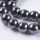Chapelets de perle en hématite synthétique sans magnétique X-G-R193-19-10mm-3