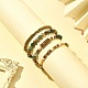 4Pcs 4 Style Natural Indian Agate & Tiger Eye & Seed Beaded Stretch Bracelets Set BJEW-JB09458-6