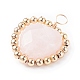Alloy Faceted Natural Rose Quartz Beads Pendants PALLOY-JF01299-3