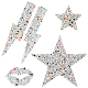 FINGERINSPIRE 8Pcs 5 Style Rhinestone Patches Iron/Sew on Crystals Appliques Shinny Lips/Star/Lightning Shaped Rhinestone Appliques Decorative Accessories for DIY Craft Clothing Repair DIY-FG0002-34-1