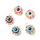 Evil Eye Plastic Copper Wire Wrapped Connector Charms PALLOY-JF01937-1