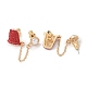 Ottone micro spianare orecchini zirconi&nbsp;EJEW-Z080-02G-02-4