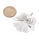 真鍮製ラインストーンペンダント  細線細工のチャーム  プラチナ  天使と妖精  49.5x48x3mm  穴：6x3mm PALLOY-JF02513-01-2