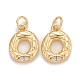 Rack Plating Eco-friendly Brass Micro Pave Clear Cubic Zirconia Charms KK-D072-01G-O-NR-1