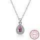 925 Sterling Silver Cubic Zirconia Pendant Necklaces NJEW-BB18863-A-8