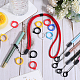 GORGECRAFT 41PCS Anti-Lost Necklace Lanyard Set Including 5PCS Anti-Loss Pendant Strap String Holder with 36PCS 6 Colors Silicone Rubber Rings for Office Key Chains Outdoor Activities DIY-GF0008-28-4