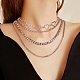 ANATTASOUL 18Pcs 18 Style Alloy Curb & Paperclip & Herringbone Chain Necklaces Set NJEW-AN0001-43-3