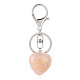Coeur de quartz rose naturel avec porte-clés symbole kore PW-WG17998-16-1