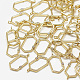 真鍮オープンバックベゼルペンダント  キュービックジルコニア付き  UVレジンDIY用  エポキシ樹脂  プレスジュエリー  六角  透明  18KGP本金メッキ  17x8.5x1mm  穴：1mm KK-N200-037-2